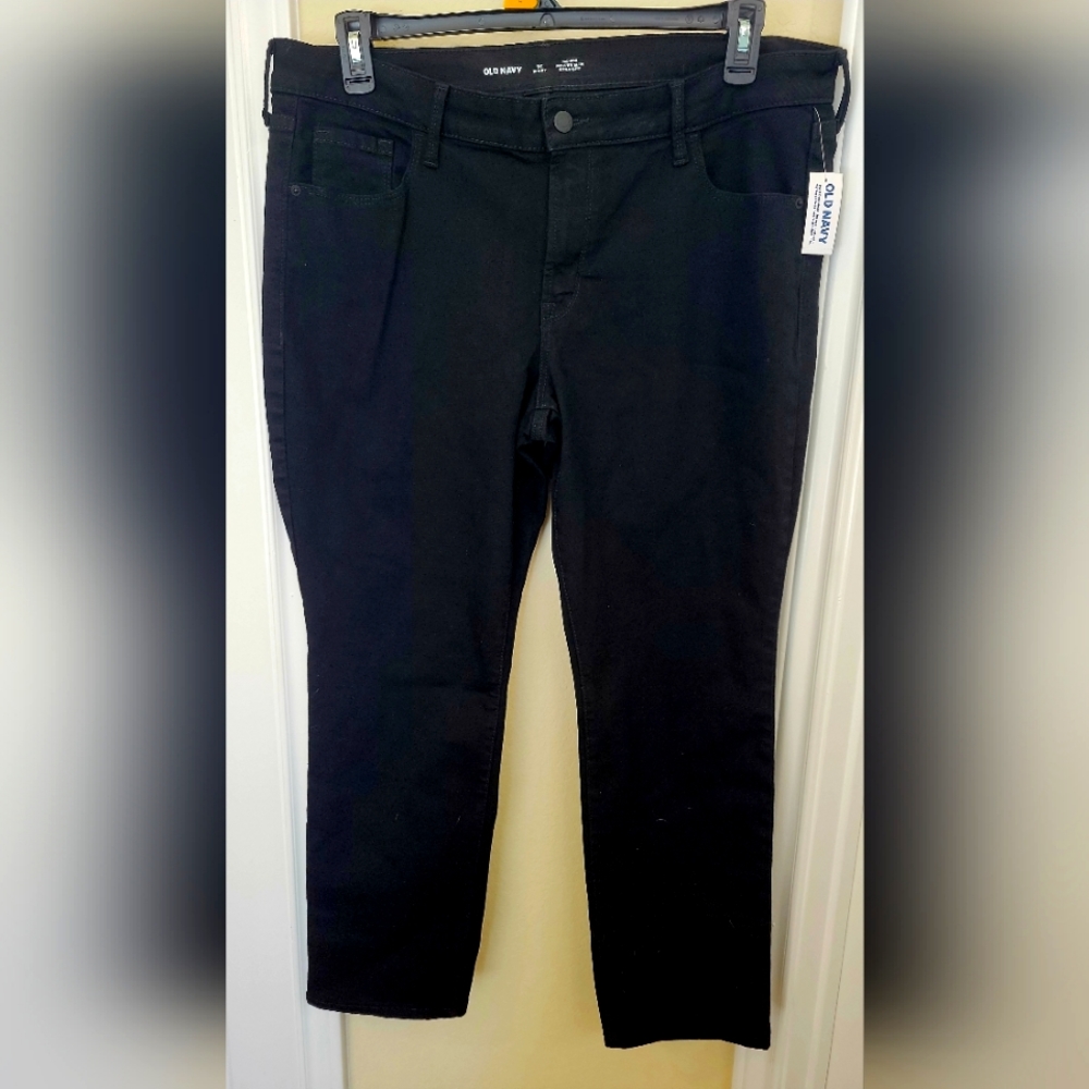 NWT Old Navy Power Slim Midrise Jeans size 16 short Straight Leg Plus Si…